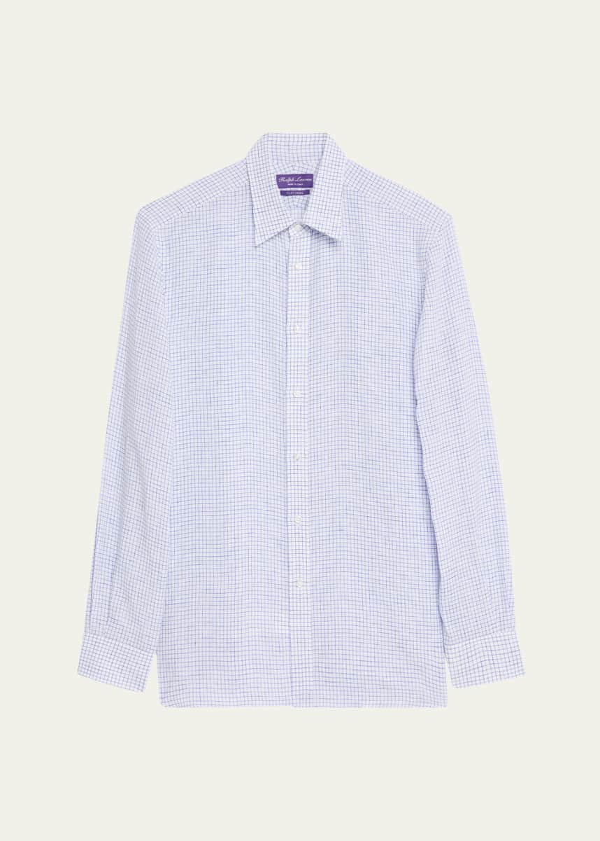 Ralph Lauren Purple Label Men's Harrison Windowpane Linen Shirt