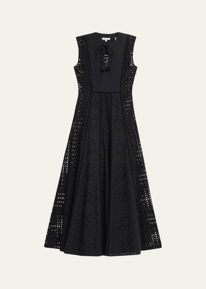 Veronica Beard Alina Sleeveless Eyelet Maxi Dress