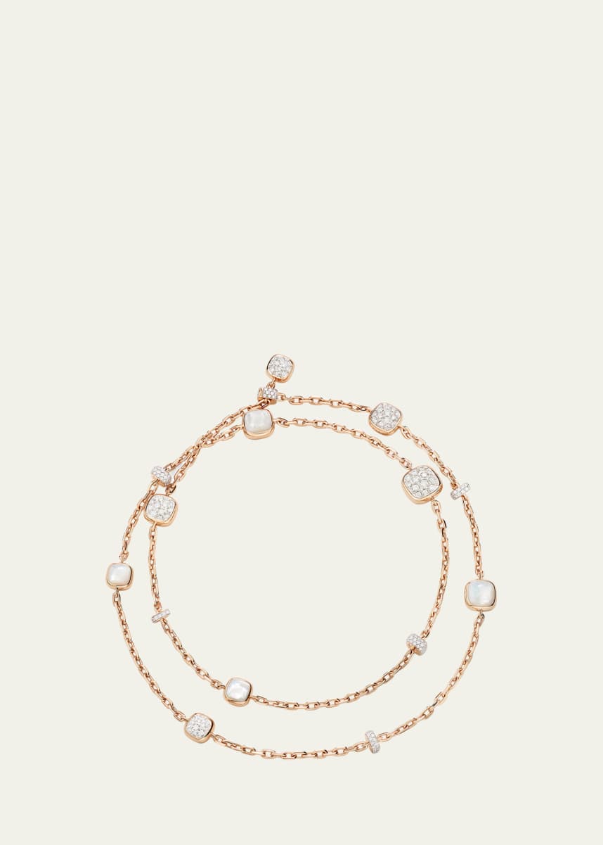 Pomellato Nudo 18K Rose Gold Diamond and Mother of Pearl Long Necklace