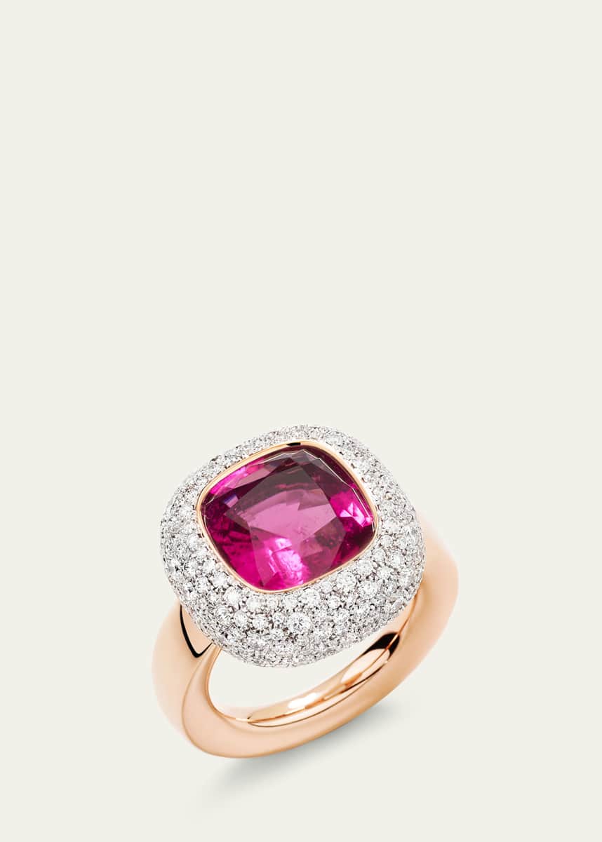 Pomellato Nudo 18K Diamond and Rubellite Ring
