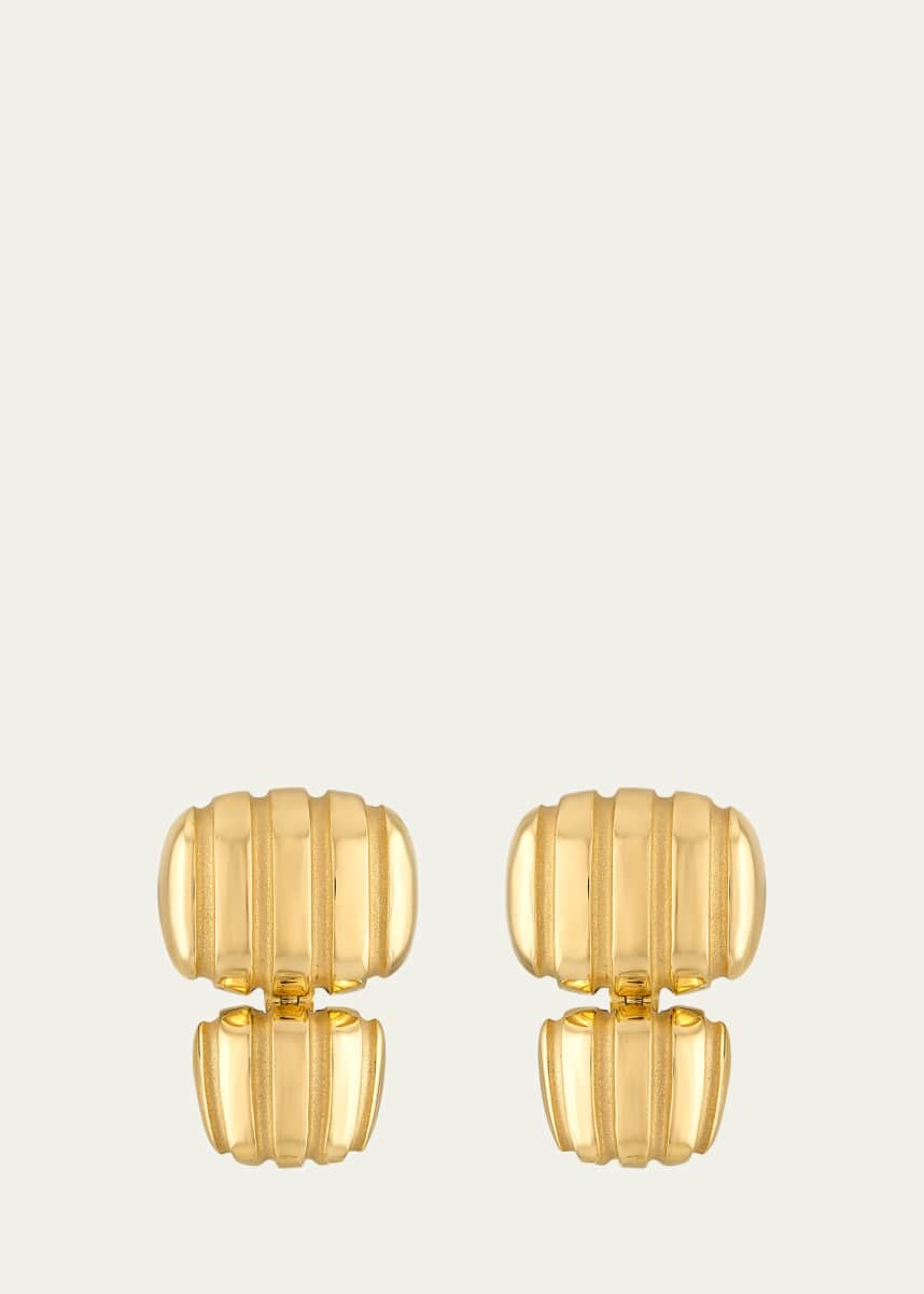 Pamela Zamore 18K Yellow Gold Eos Double-Cushion Earrings