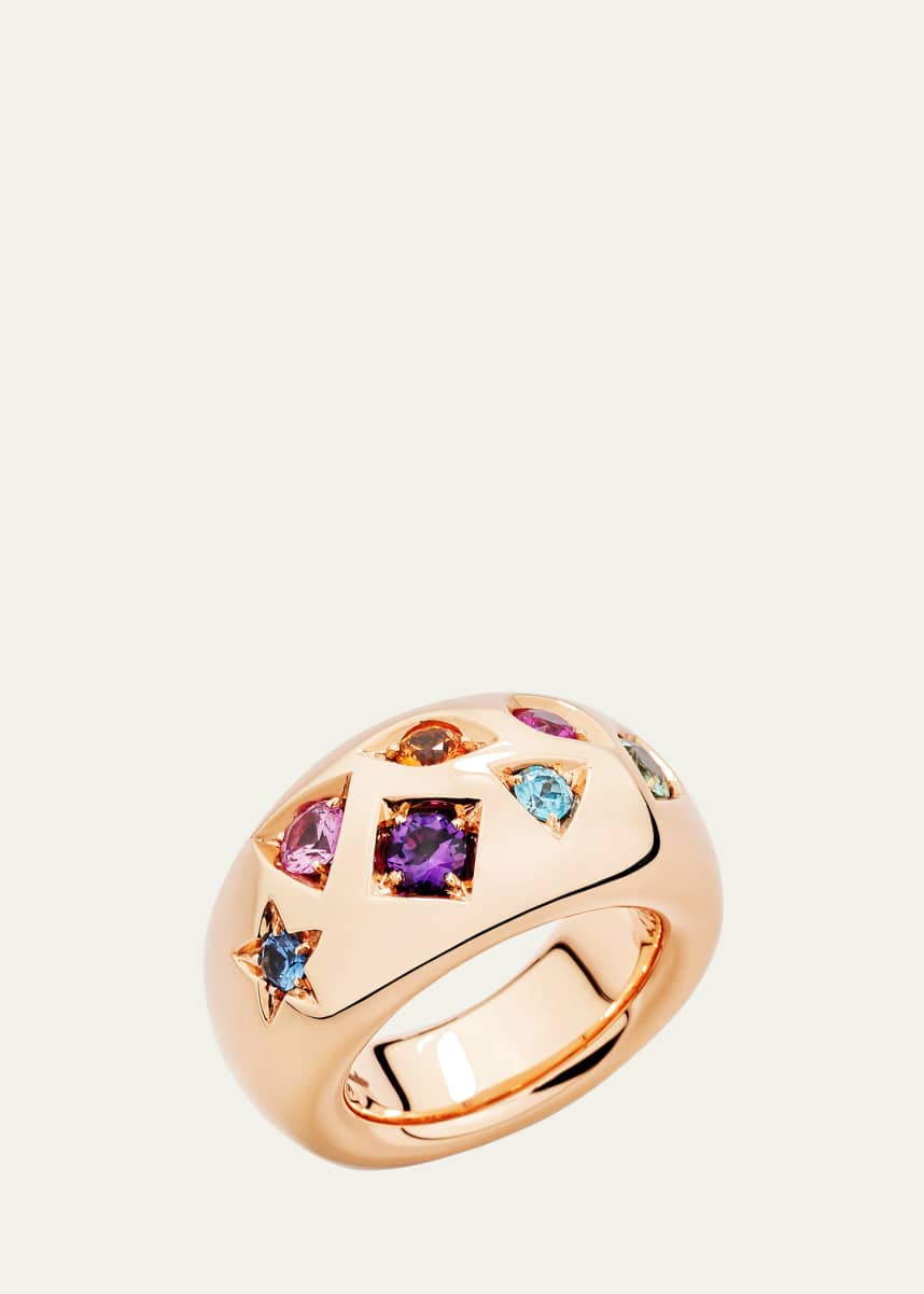 Pomellato Iconica Dome Ring with Fancy Set Colored Stones