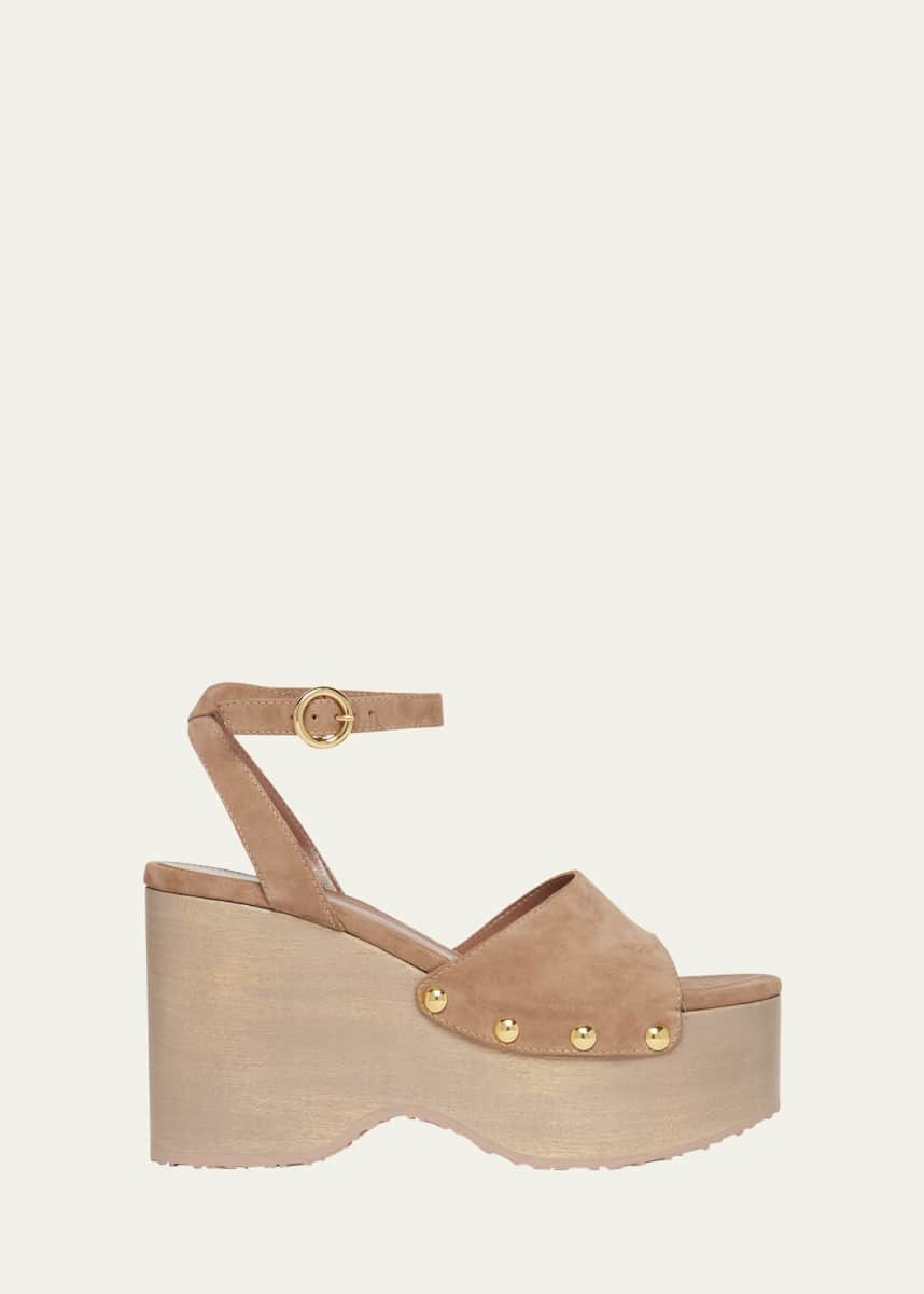 Gianvito Rossi Suede Ankle-Strap Platform Sandals
