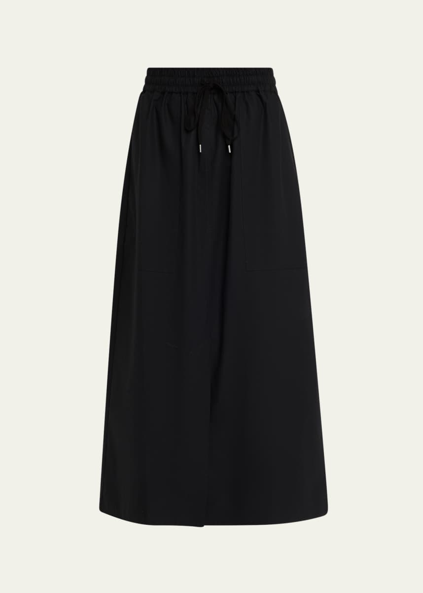 Studio Nicholson Oates Drawstring Midi Skirt with Pockets
