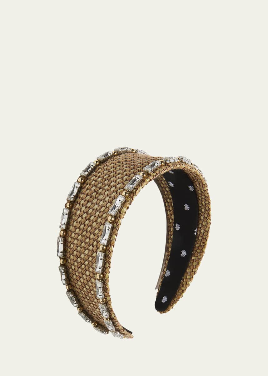 Lele Sadoughi Brigitte Crystal Raffia Headband
