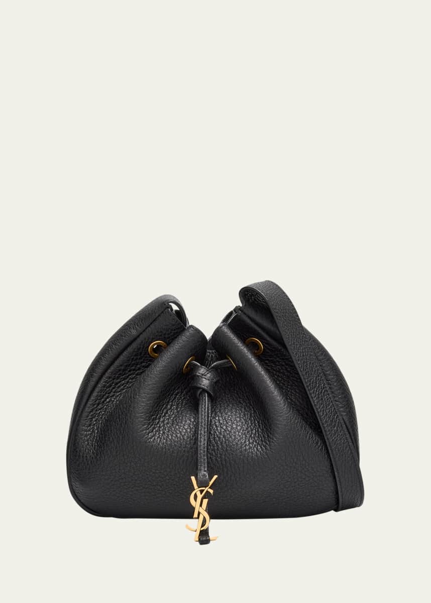 Saint Laurent Paris VII Mini YSL Hobo Bag in Grained Leather