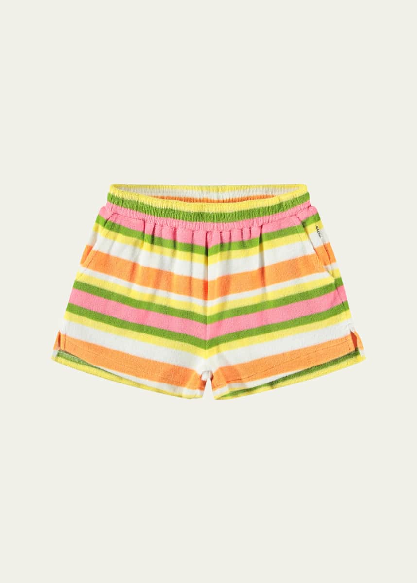 Molo Girl's Angel Striped Cotton Terry Shorts, Size 8-14