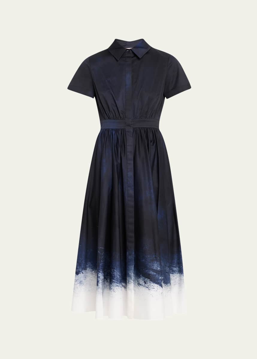 Jason Wu Collection Short-Sleeve Printed Cotton Shirtdress