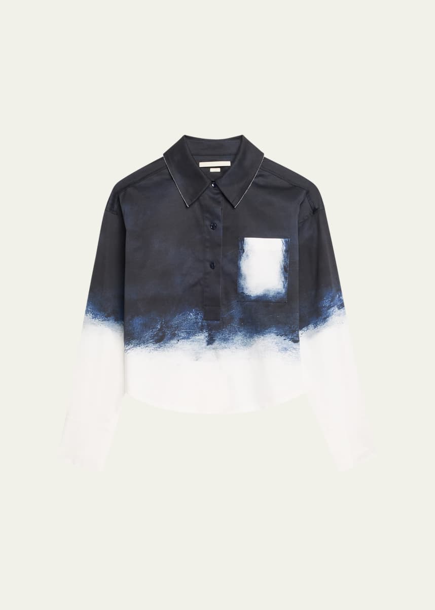 Jason Wu Collection Long-Sleeve Printed Cotton Popover
