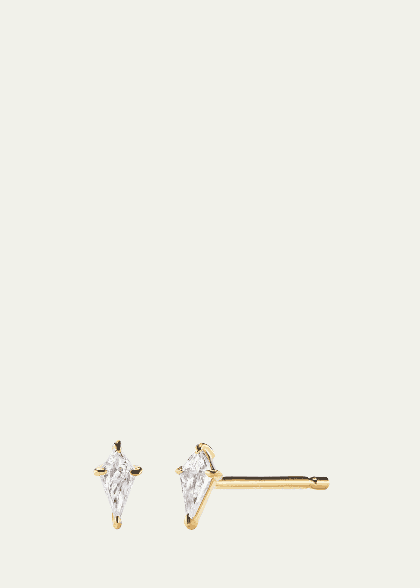 Aaryah 14K Yellow Gold Kite Diamond Stud Earrings