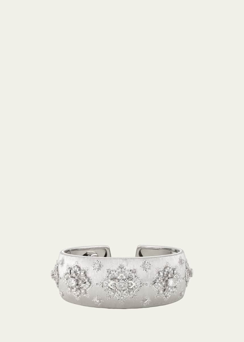 Buccellati Opera High Jewelry 18K White Gold Diamond Cuff Bracelet, 2.5cm