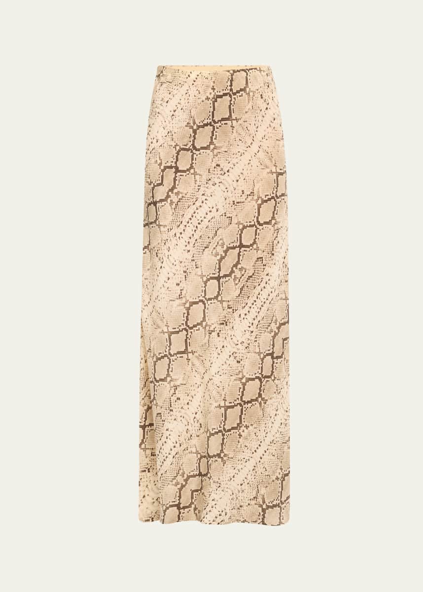 SPRWMN Snake Bias-Cut Silk Maxi Skirt