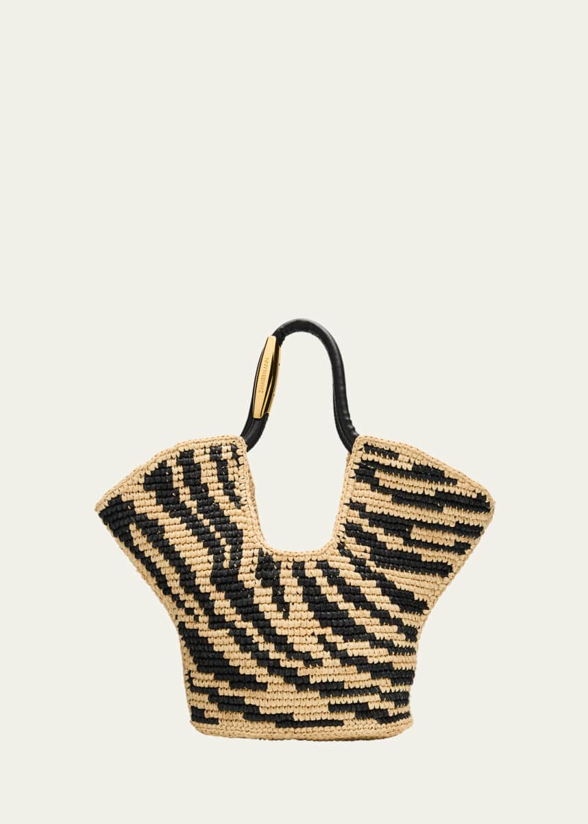 Zimmermann Goldentime Zebra Raffia Small Tote Bag
