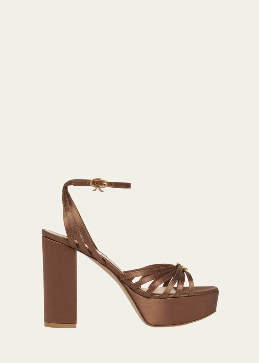 Gianvito Rossi Crepe Ankle-Strap Platform Sandals