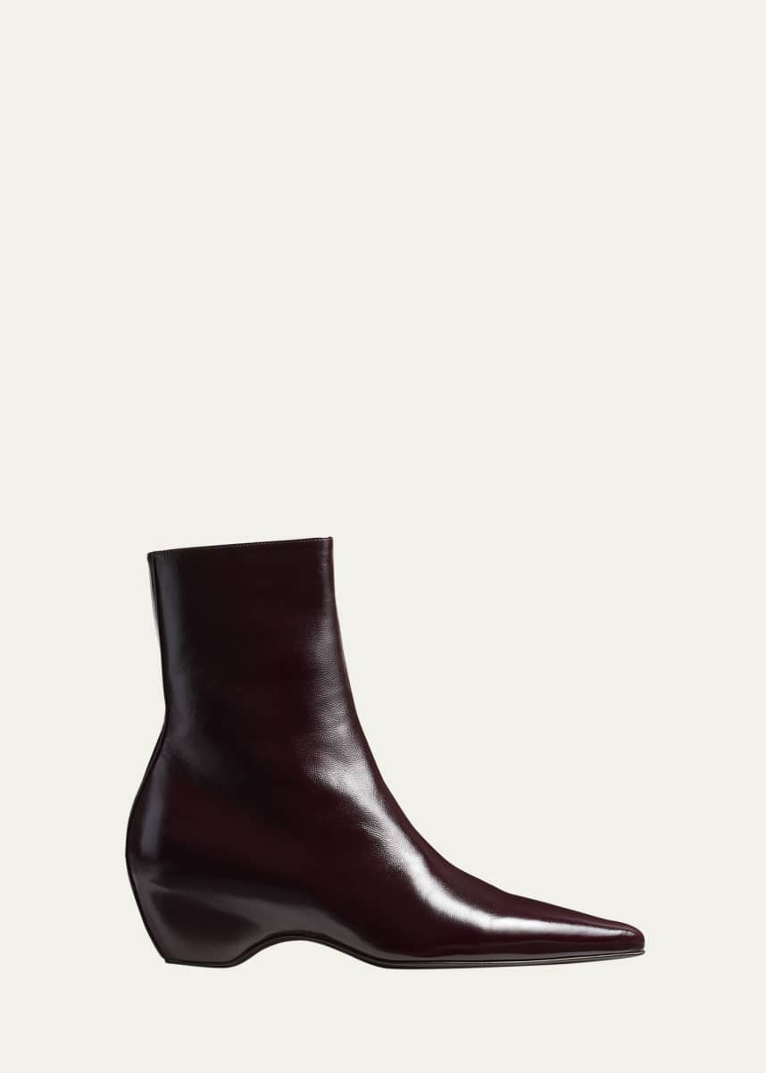 Khaite Sybil Leather Ankle Boots