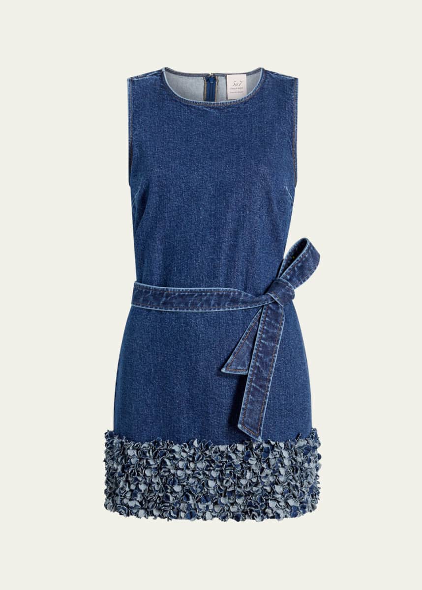 Cinq a Sept Mindie Denim Petal Mini Dress