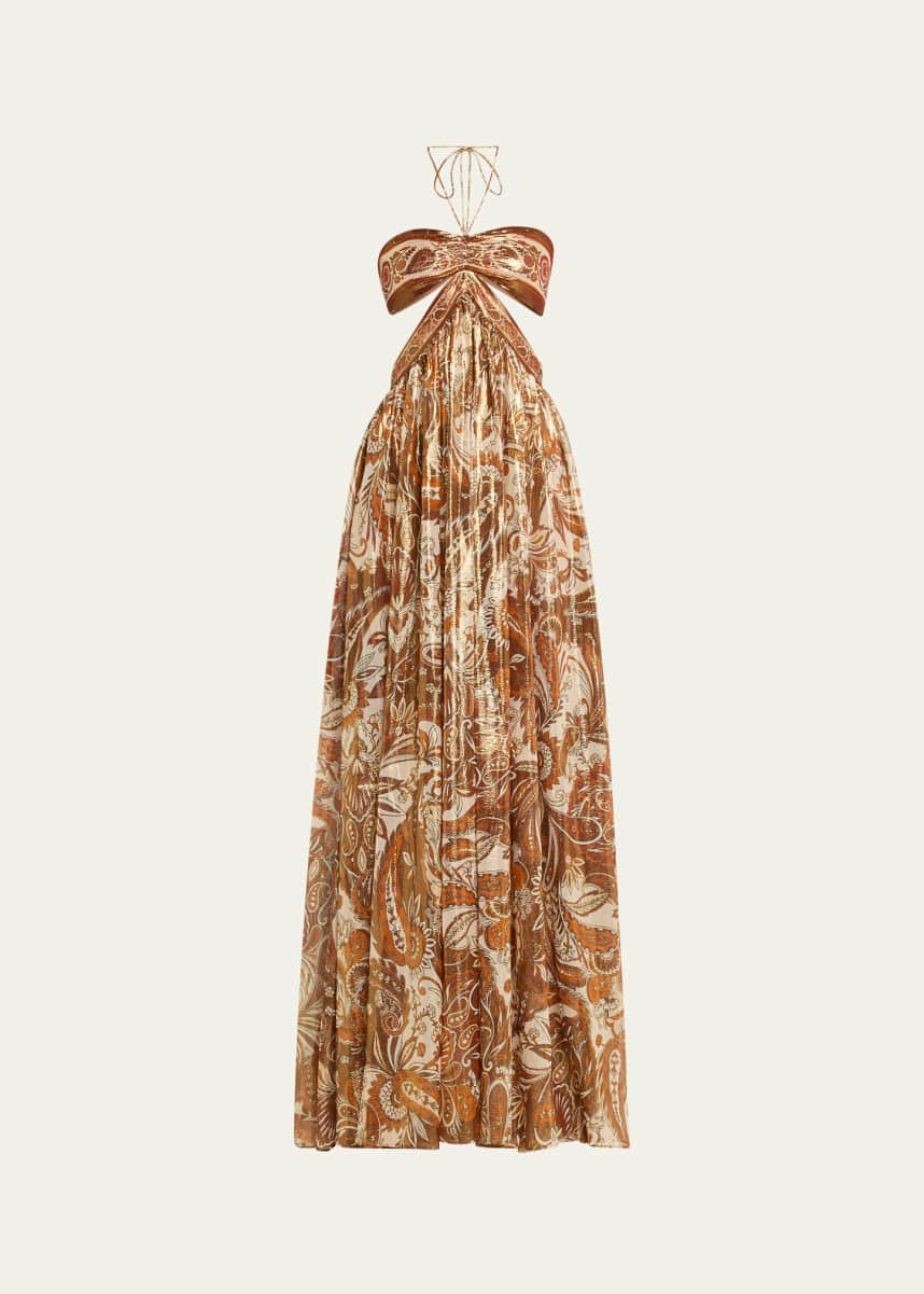 Retrofete Kimmy Halter Cut-Out Gown
