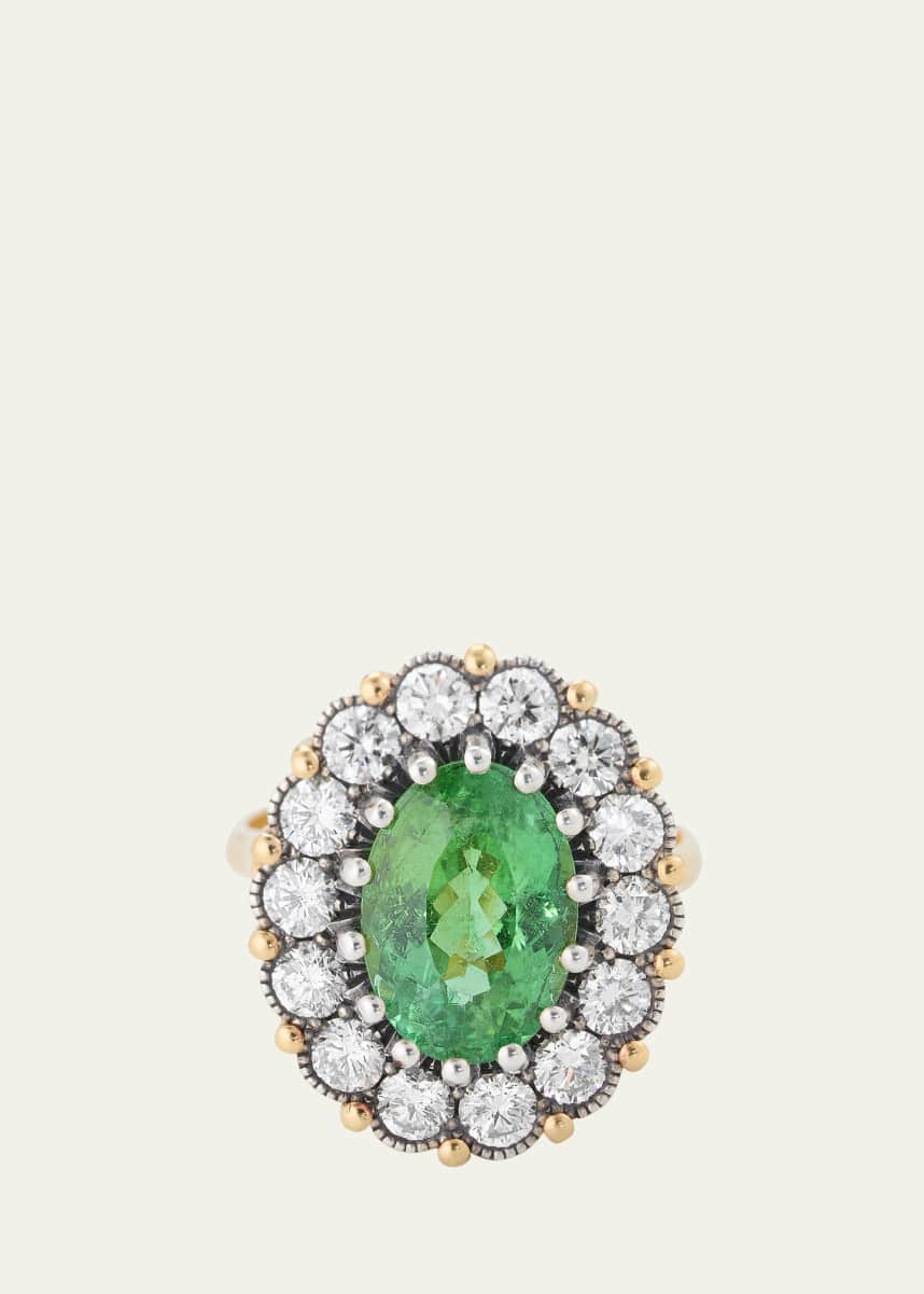 Arman Sarkisyan Green Paraiba Tourmaline Ring with Diamonds