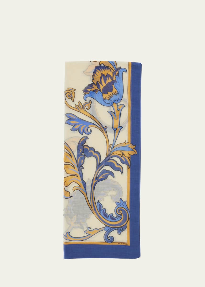 Etro Sheer Printed Modal-Blend Scarf