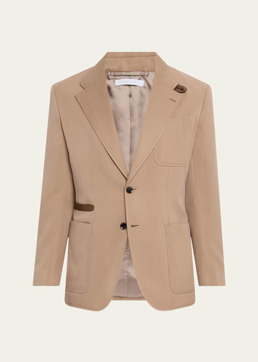 Brioni Men's Silk Leather-Trim Travel Jacket