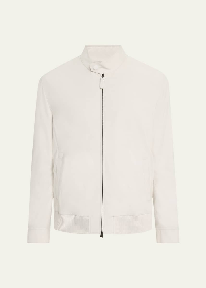 Brioni Men's Nubuck Leather Full-Zip Blouson