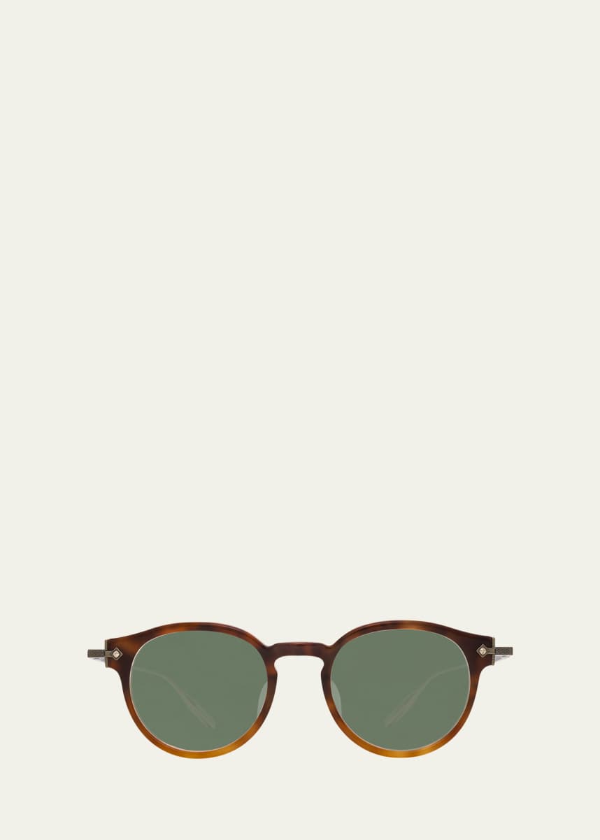 Barton Perreira Men's Eugene Zyl and Titanium Round Sunglasses