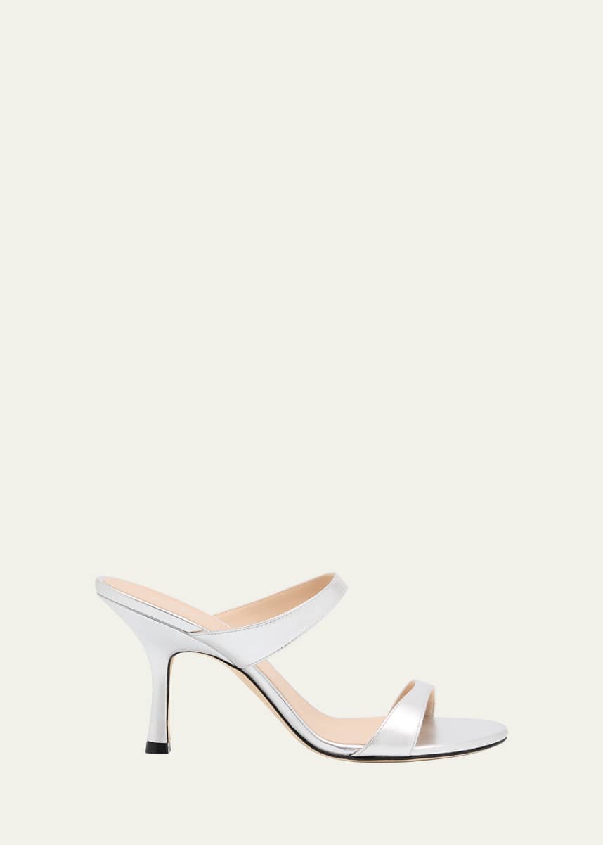 Stuart Weitzman Nudist Metallic Dual-Band Slide Sandals