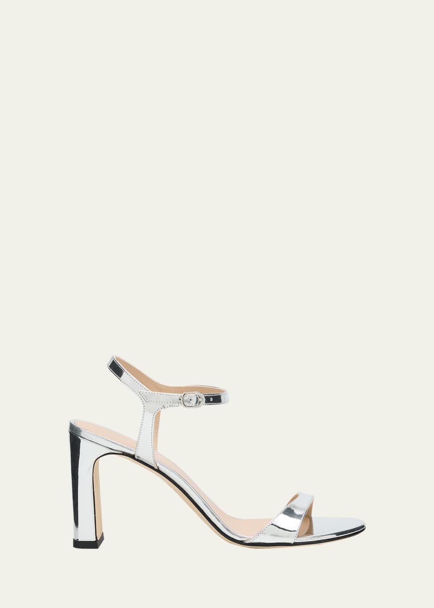 Stuart Weitzman Babette Metallic Ankle-Strap Sandals