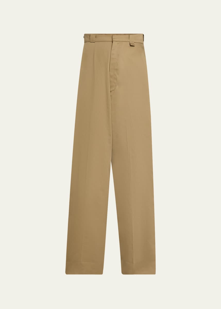 Willy Chavarria Men's Wide-Leg Cholo Chino Pants