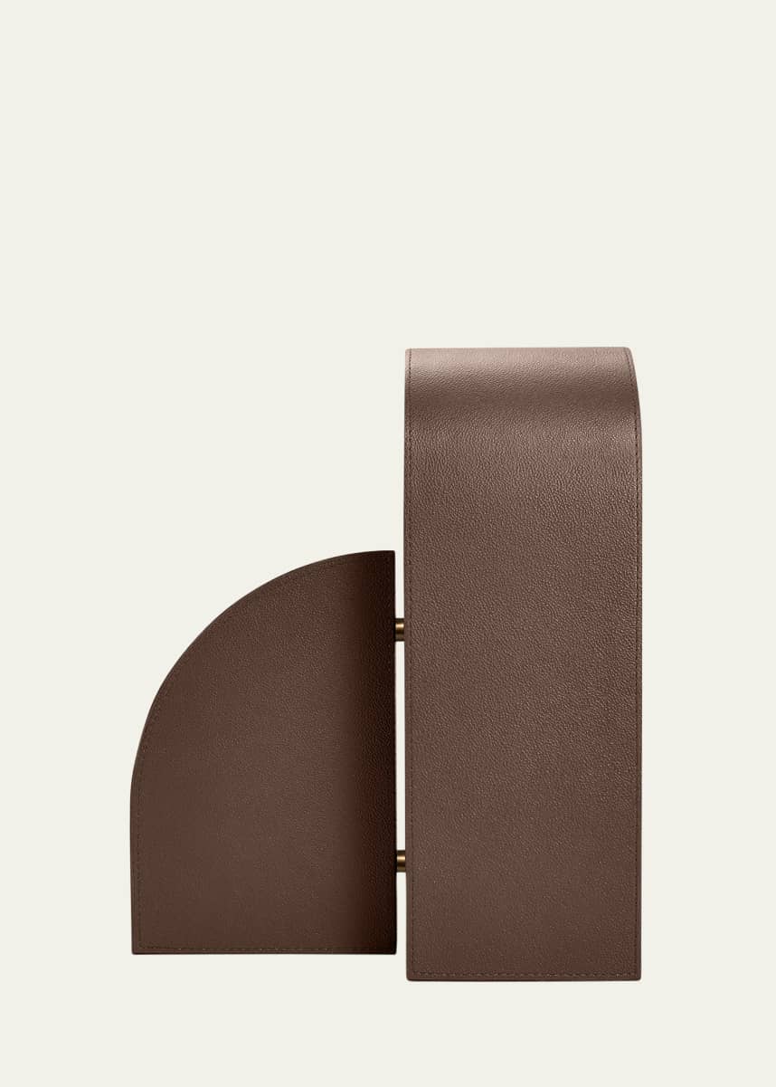 Assouline Cubist L Brown Leather Bookend