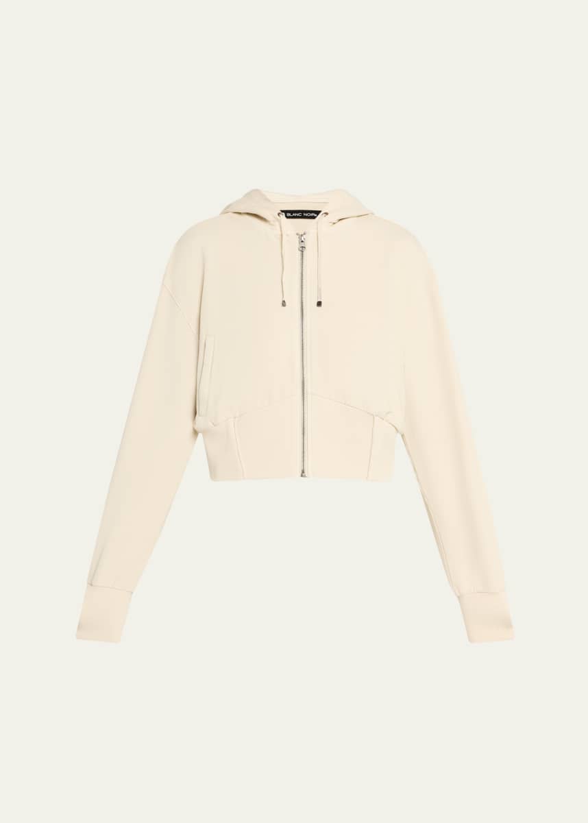 Blanc Noir Allegra Raw-Edge Hoodie