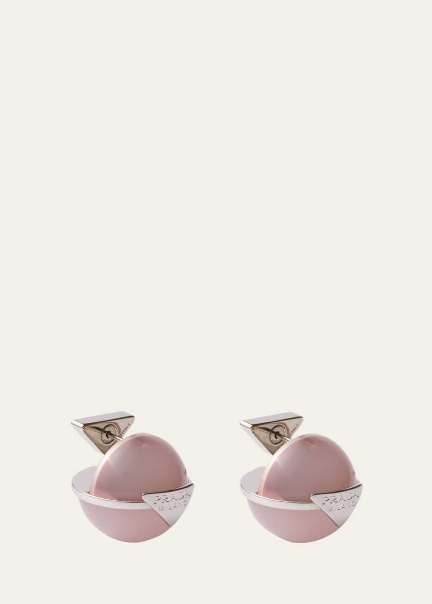 Prada Metal and Plexiglass Stud Earrings