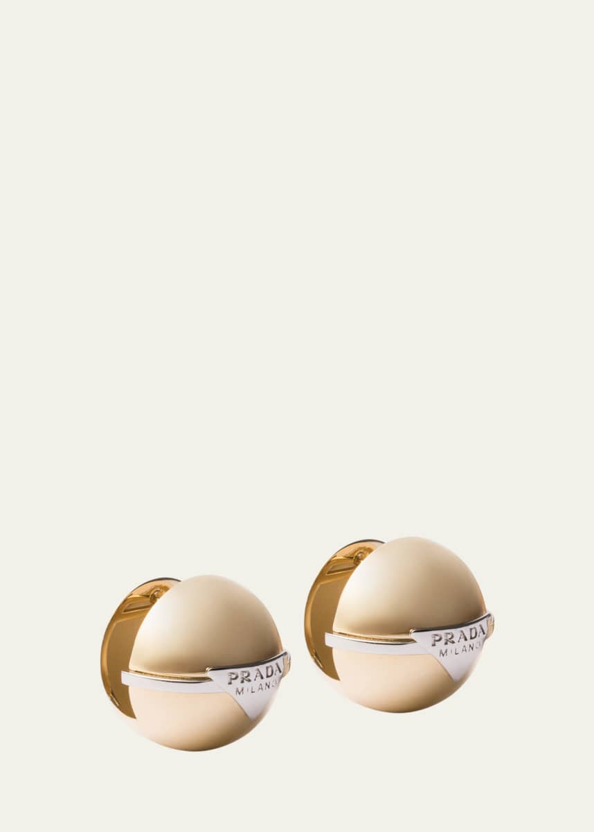 Prada Circular Triangle Stud Earrings