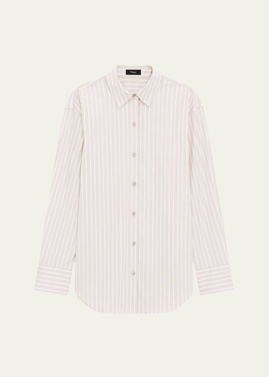 Theory Stripe Boyfriend Shirt