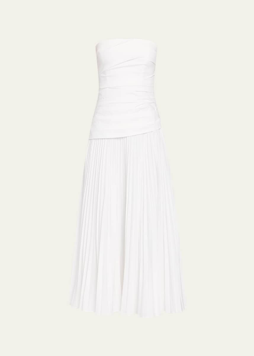 SIMKHAI Arie Strapless Cotton Midi Dress