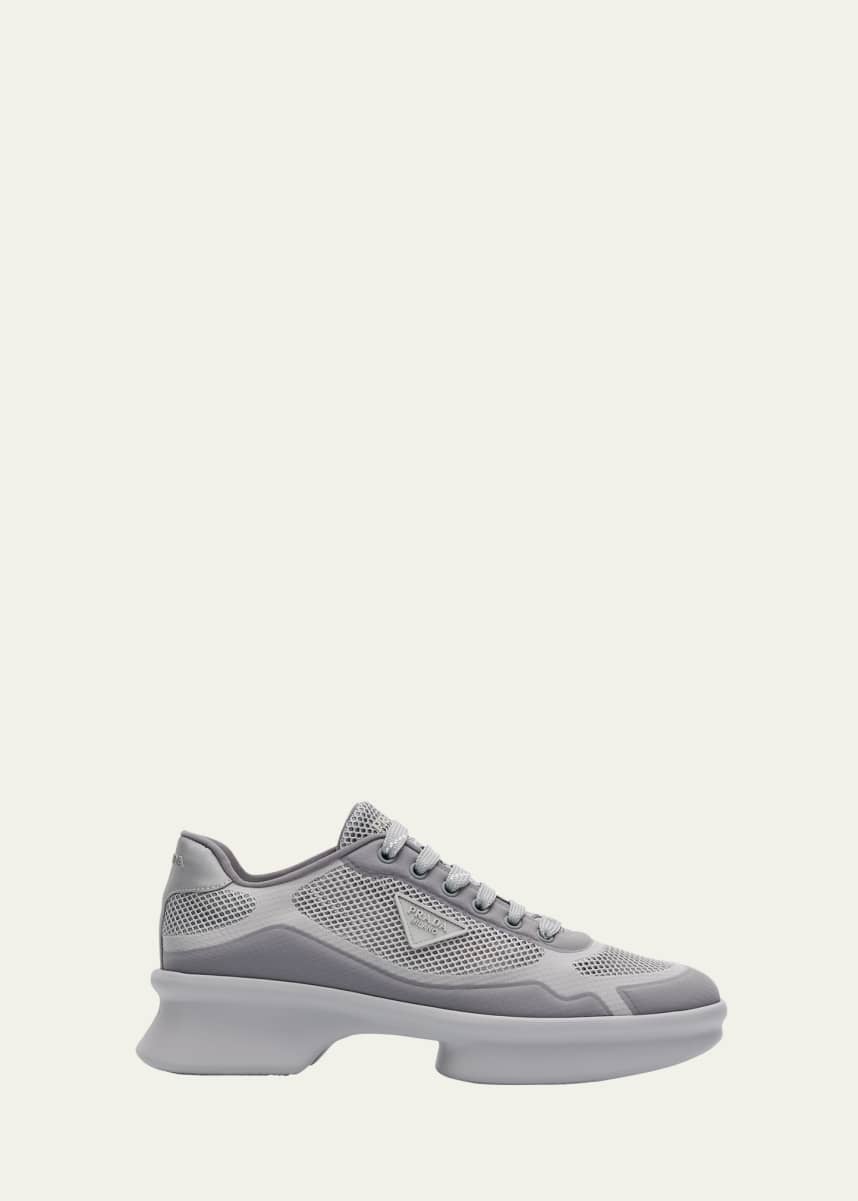 Prada Wavy Rete Lace-Up Sneakers