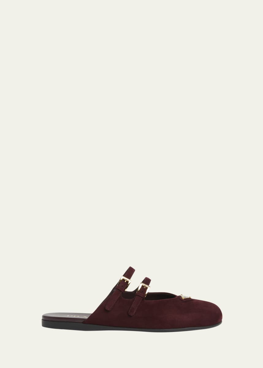 Prada Suede Dual Mary Jane Ballerina Mules