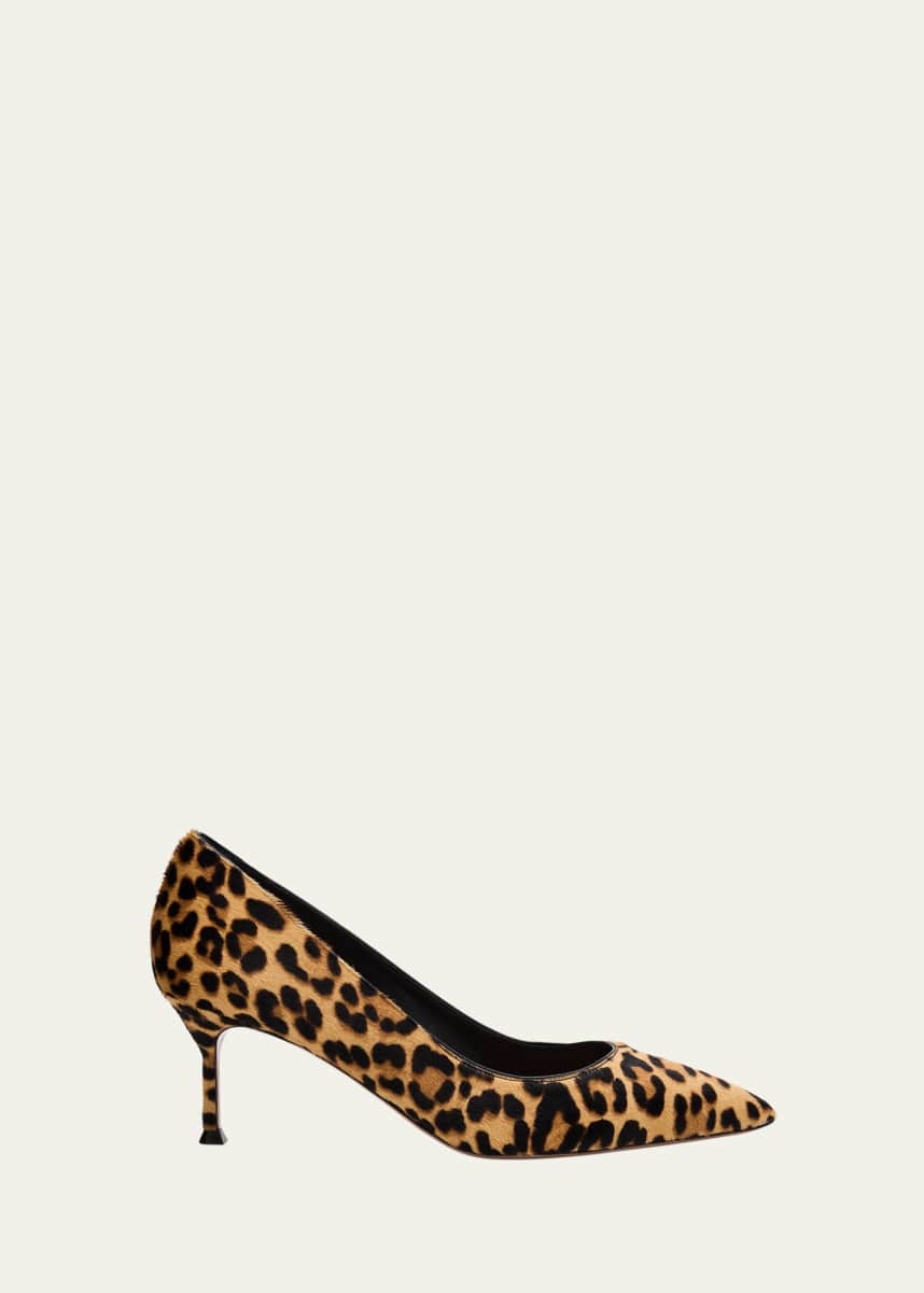 Aquazzura Purist Leopard-Print Pony Hair Kitten-Heel Pumps