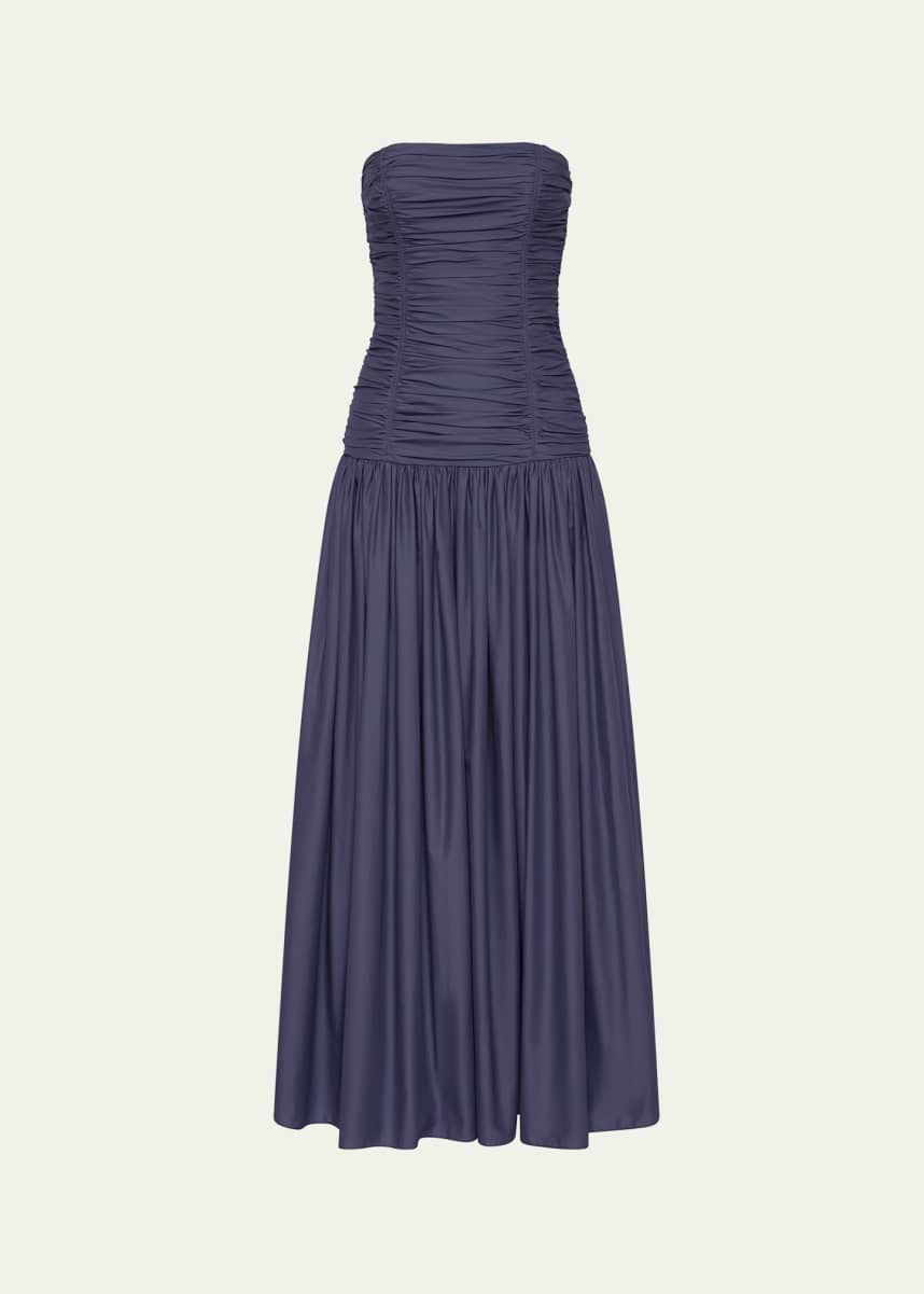 Matteau Gathered Strapless Drop-Waist Dress