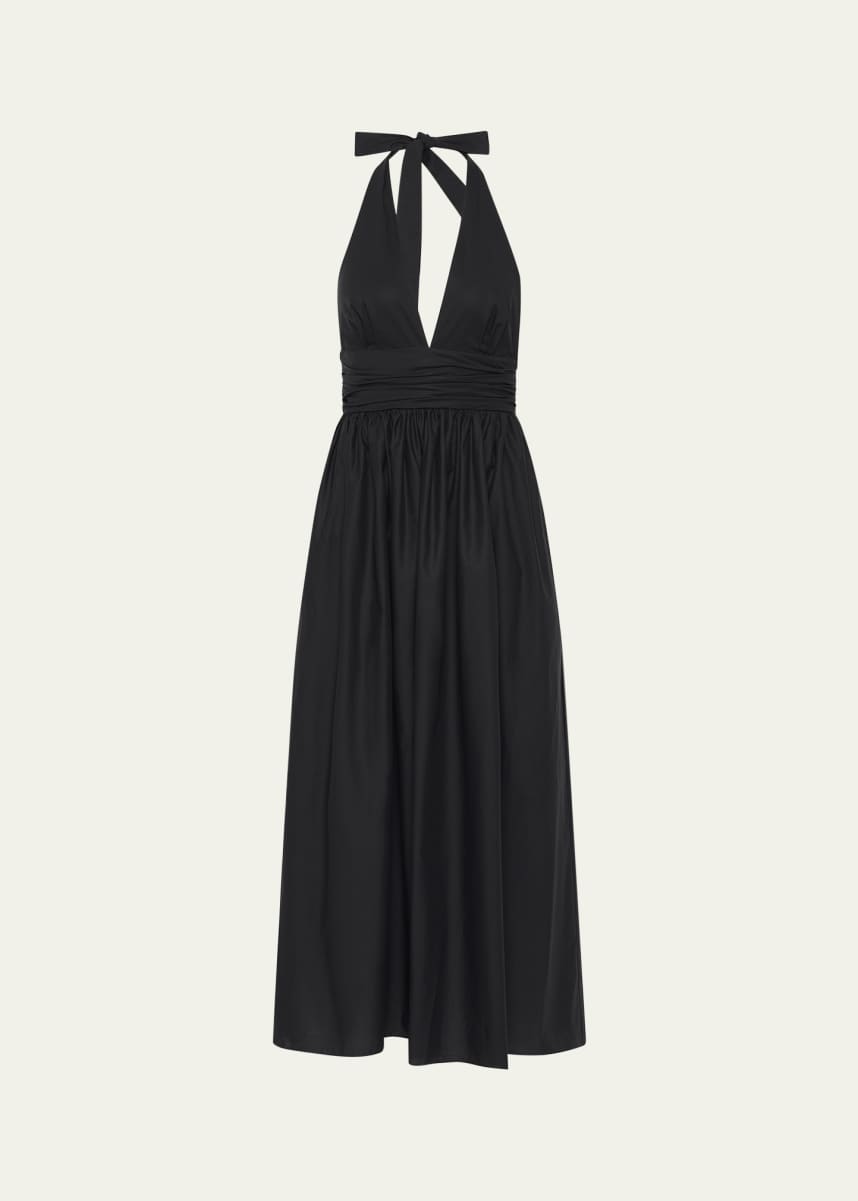 Matteau Plunge Halter Maxi Dress