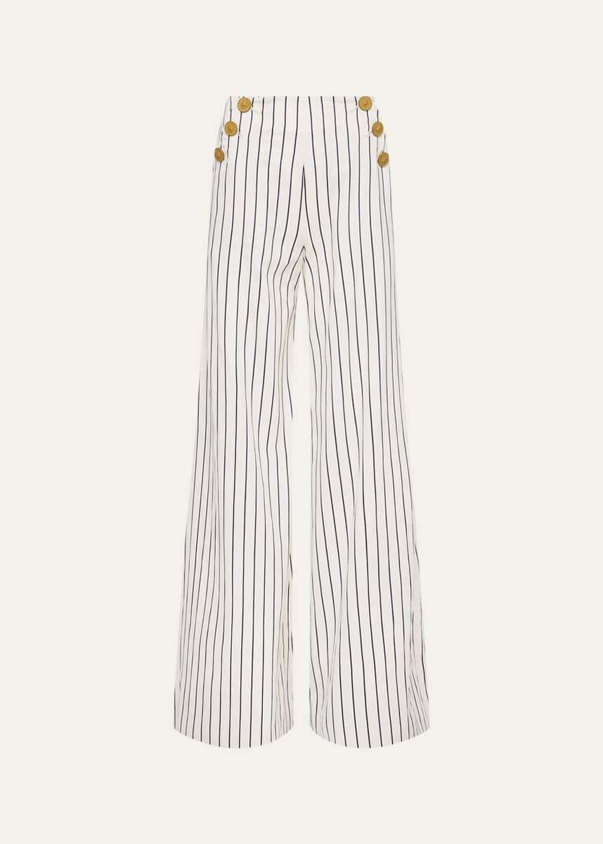 L'Agence Kingston Striped Wide-Leg Pants