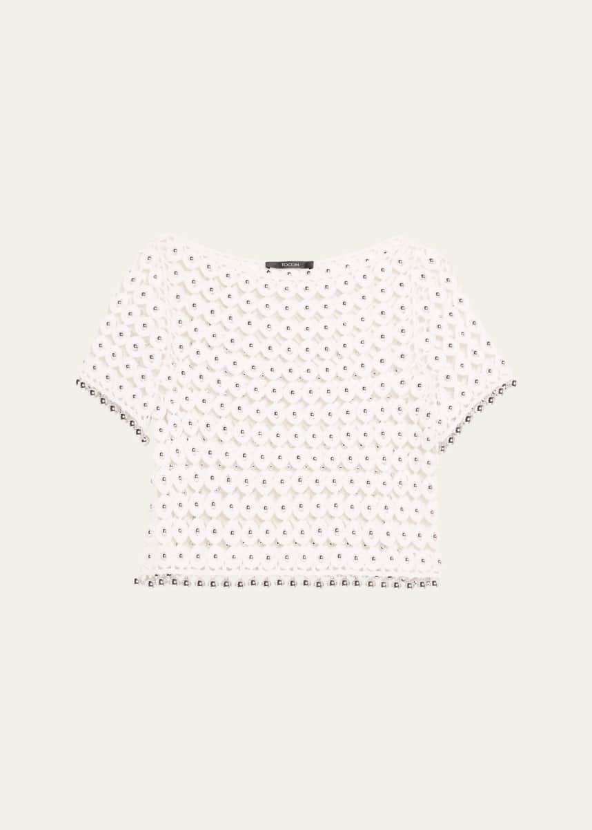 Toccin Coco Boat-Neck Crochet Top