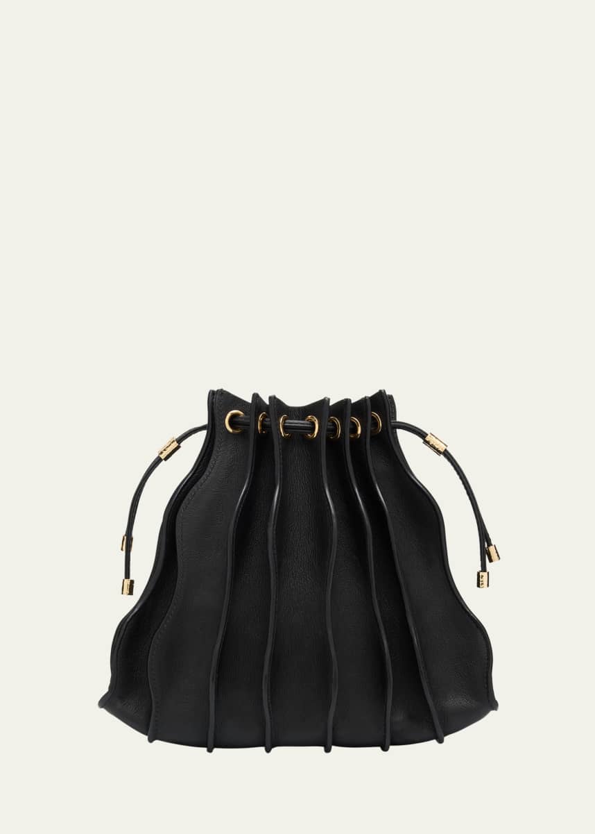 Ulla Johnson Adria Wave Pleated Leather Crossbody Bag