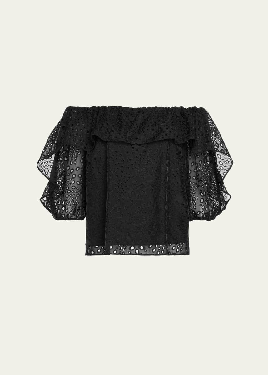 Ramy Brook Salma Embroidered Off-Shoulder Blouse