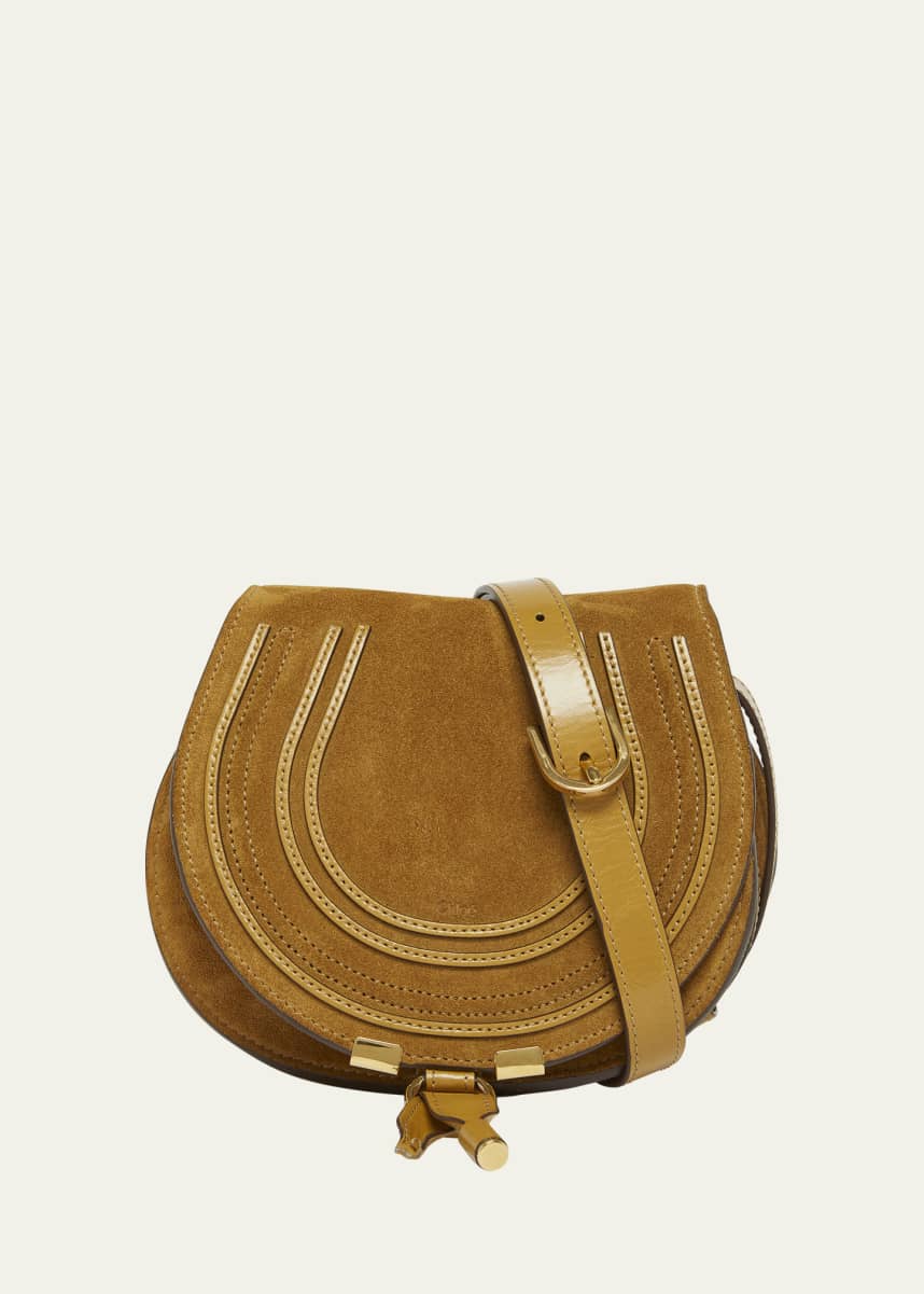 Chloe Marcie Flap Saddle Crossbody Bag in Suede