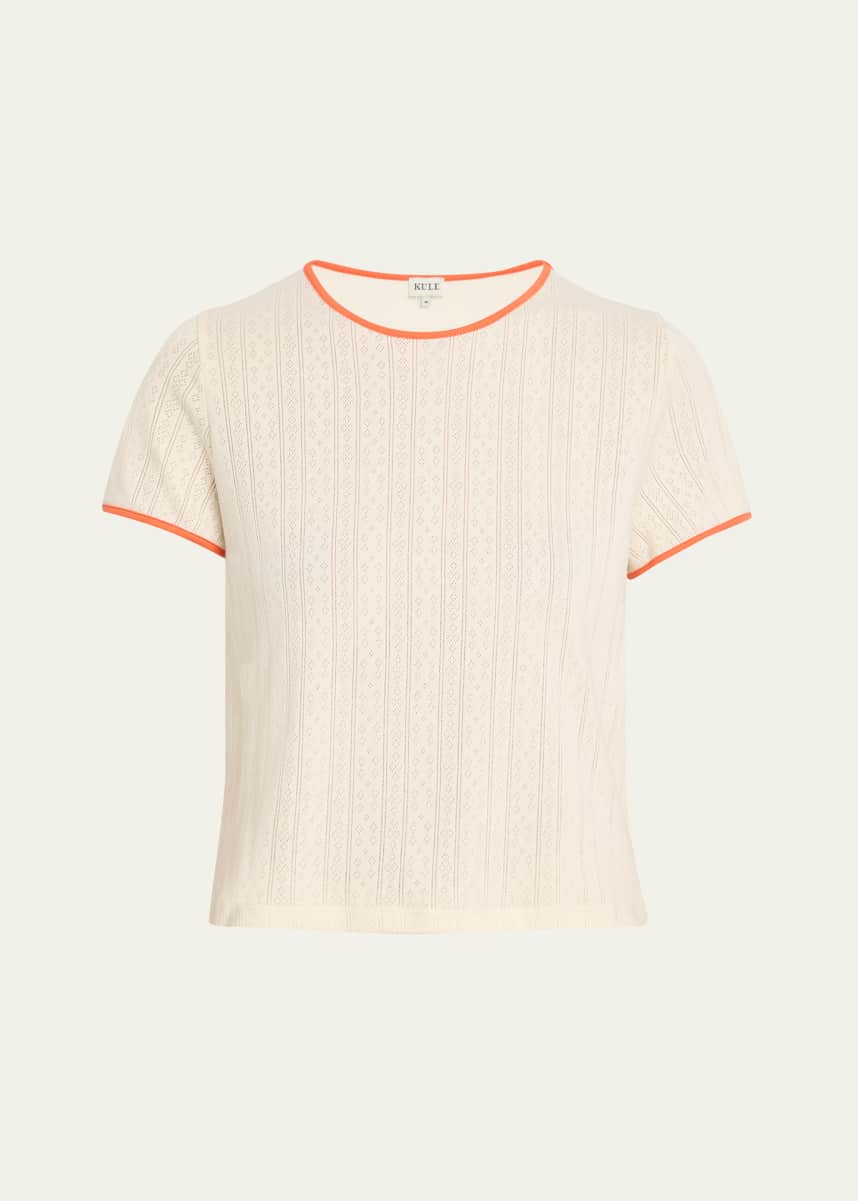 Kule The Kara Pointelle-Knit T-Shirt
