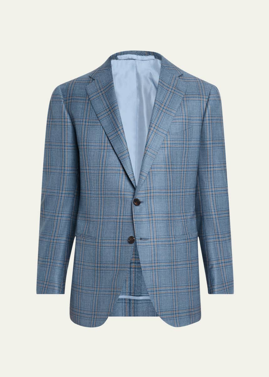 Cesare Attolini Men's Cashmere and Silk Large Plaid Sport Coat