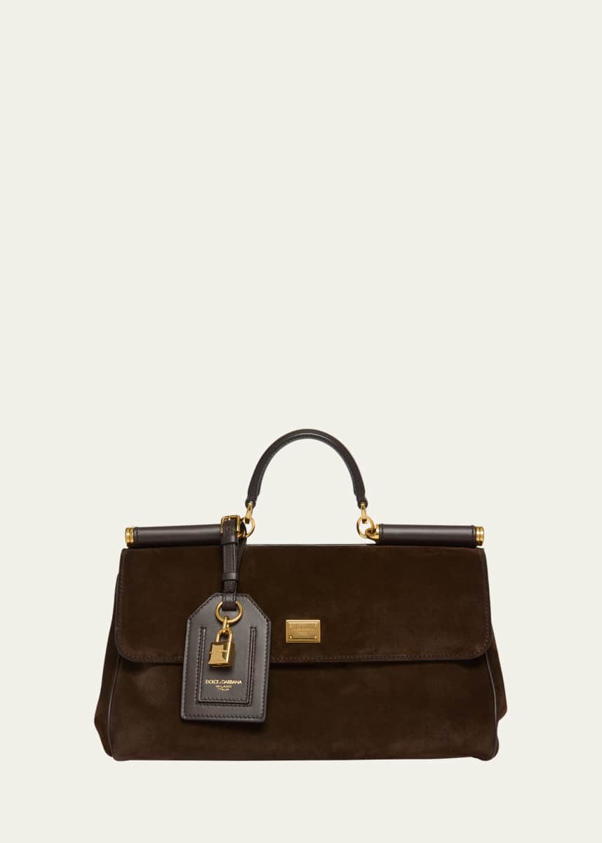 Dolce&Gabbana Sicily Suede and Leather Top-Handle Bag