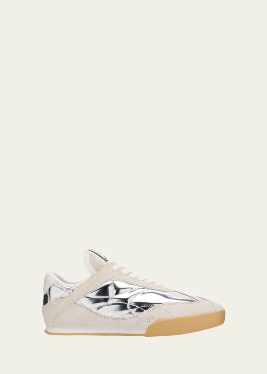 Chloe Kick Metallic Leather Kick Sneakers