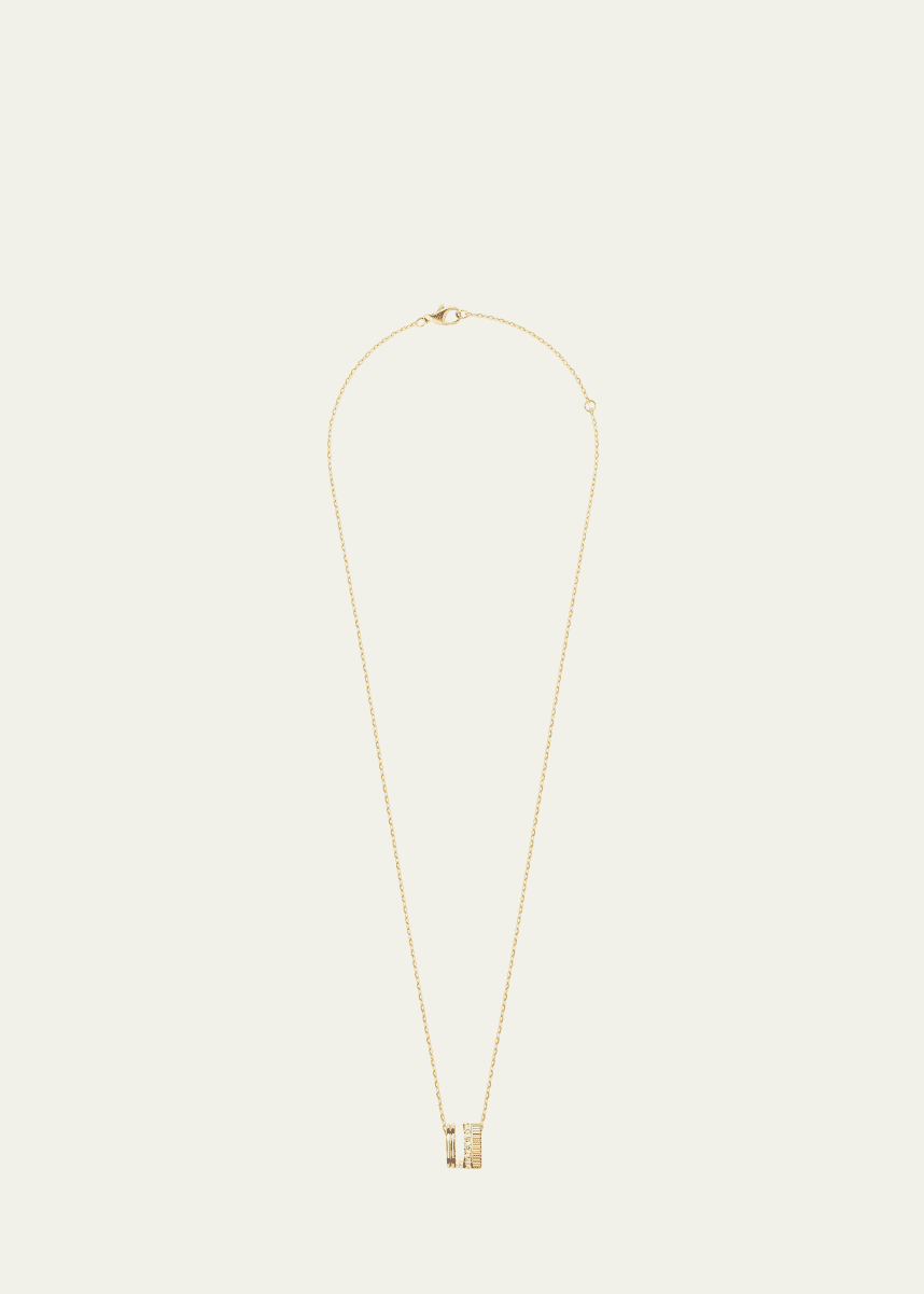Boucheron Quatre White Edition 18K Tricolor Gold Pendant Necklace with White Ceramic and Diamonds